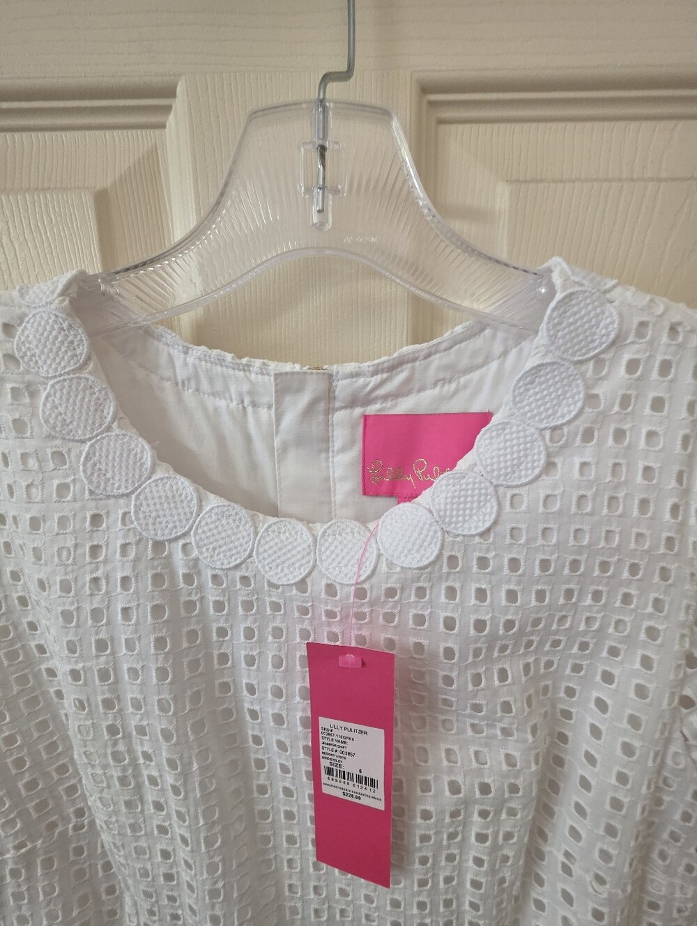 New With Tags Lilly Pulitzer Jennifer Shift White Eyelet Dress Size 6 - Picture 4 of 9